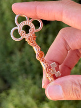 Load image into Gallery viewer, Carnelian mini skeleton wire wrapped pendant necklace
