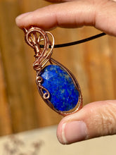 Load image into Gallery viewer, faceted lapis lazuli Wire wrapped pendant
