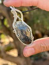 Load image into Gallery viewer, Rose cut faceted Black sunstone Wire wrapped pendant
