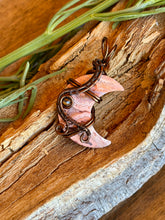 Load image into Gallery viewer, Rosetta jasper moon with tiger eye gem accent wire wrapped pendant necklace
