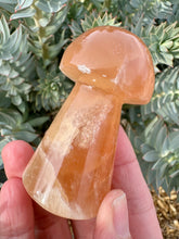 Load image into Gallery viewer, Reserved for Anne k Honey Calcite Mushie 3.5”
