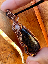 Load image into Gallery viewer, Reserved for Trish s Blue Kyanite with Gem Inclusions Wire Wrapped Pendent Necklace
