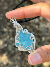 Load image into Gallery viewer, Reserved for Carly e Larimar with Gem Inclusions Wire Wrapped Pendent Necklace
