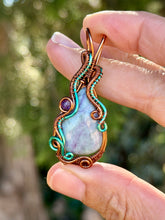 Load image into Gallery viewer, Kammererite with Amethyst Gem Accent wire wrapped pendant necklace

