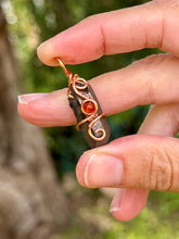 Load image into Gallery viewer, Bronze aura quartz with carnelian gem accent mini pendant
