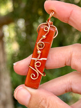 Load image into Gallery viewer, Red jasper with tiger eye gem accent mini pendant
