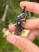 Load image into Gallery viewer, Smoky quartz with rutile quartz gem accent mini pendant
