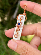 Load image into Gallery viewer, Howlite with lapis lazuli gem accent mini pendant
