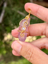 Load image into Gallery viewer, Lilac aura quartz with opalite gem accent mini pendant
