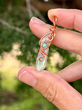 Load image into Gallery viewer, Angel aura quartz with Amazonite gem accent mini pendant
