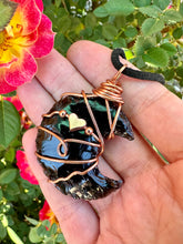 Load image into Gallery viewer, ‼️‼️Order for Jordan Obsidian Moon Wire Wrapped Pendent Necklaces
