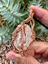 Load image into Gallery viewer, Reserved for Stephanie d Rosetta Jasper with Sunstone Gem Inclusion Wire Wrapped Pendent Necklace
