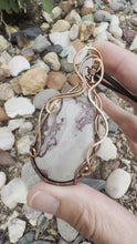 Load and play video in Gallery viewer, Reserved for Shelby c Coffee Bean Jasper Wire Wrapped Pendent

