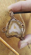 Load and play video in Gallery viewer, Reserved for Emily w Agate Druzy Wire Wrapped Pendent Necklace
