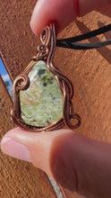 Load and play video in Gallery viewer, Reserved for Kelli o Chrome Chalcedony Wire Wrapped Pendent Necklace
