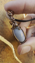Load and play video in Gallery viewer, Reserved for Tara b Blue Opal Wire Wrapped Pendent Necklace

