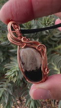 Load and play video in Gallery viewer, Reserved for Jenni p Fossilized Palm Root Wire Wrapped Pendent Necklace
