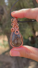 Load and play video in Gallery viewer, Reserved for Rene r Australian Boulder opal  Wire Wrapped Pendent Necklaces
