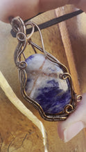 Load and play video in Gallery viewer, Reserved for grace c Sodalite Wire Wrapped Pendent Necklacetet
