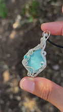 Load and play video in Gallery viewer, Reserved for Carly e Larimar with Gem Inclusions Wire Wrapped Pendent Necklace
