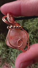 Load and play video in Gallery viewer, Order for Charlene Sunstone Wire Wrapped Pendent Necklace

