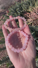 Load and play video in Gallery viewer, Reserve for heather Rose Quartz Stretchy Bracelet

