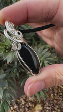 Load and play video in Gallery viewer, Reserved for Heather g Blue Tiger’s Eye Wire Wrapped Pendent Necklace
