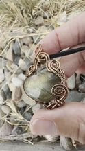 Load and play video in Gallery viewer, Reserved for Jennifer g Labradorite Wire Wrapped Pendent Necklace
