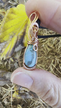 Load and play video in Gallery viewer, Reserved for Brittany b Turquoise Mini Wire Wrapped Pendent Necklace
