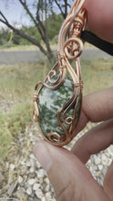 Load and play video in Gallery viewer, Reserved for Kimberly p Green Diopside Wire wrapped pendent
