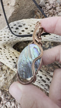 Load and play video in Gallery viewer, Reserved for Denise a Abalone Wire wrapped pendent

