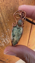 Load and play video in Gallery viewer, Reserved for billiejo Mariposite Wire Wrapped Pendent Necklace
