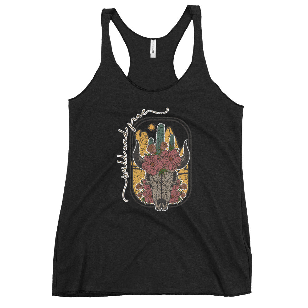 Cow skull Women's Racerback Tank