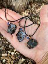 Load image into Gallery viewer, Order for Susanna m Black Tourmaline + Evil Eye Wire Wrap Necklace
