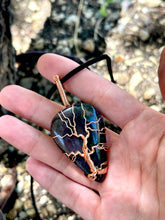 Load image into Gallery viewer, Dark Moss Agate Tree of Life Wire Wrap Necklace
