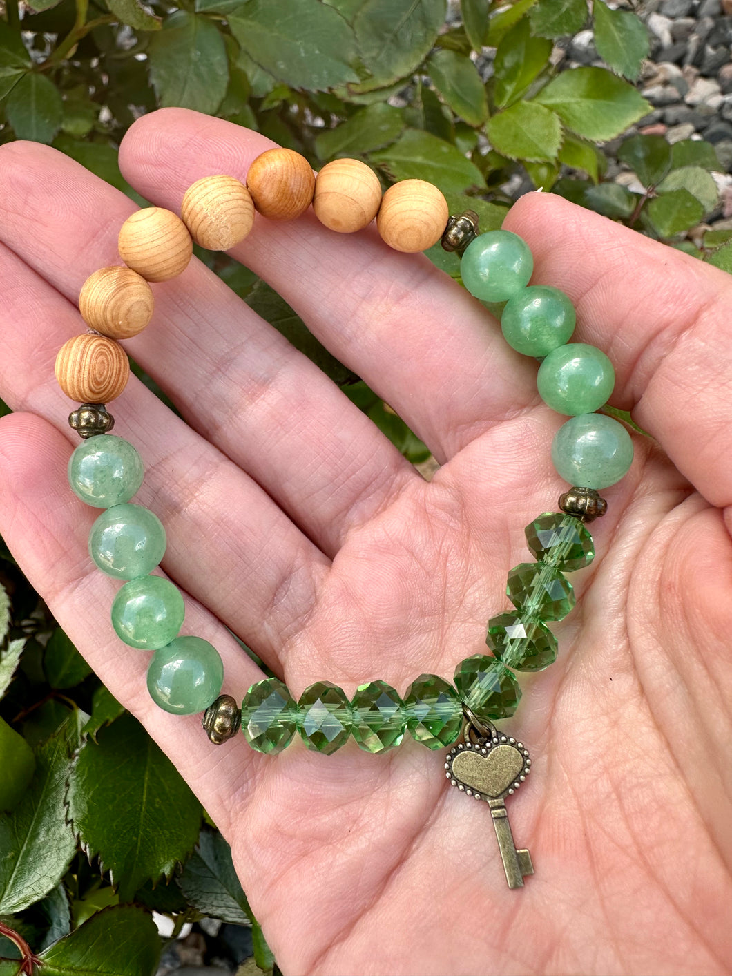 Order for Erica l Green Aventurine Key Stretchy Bracelet