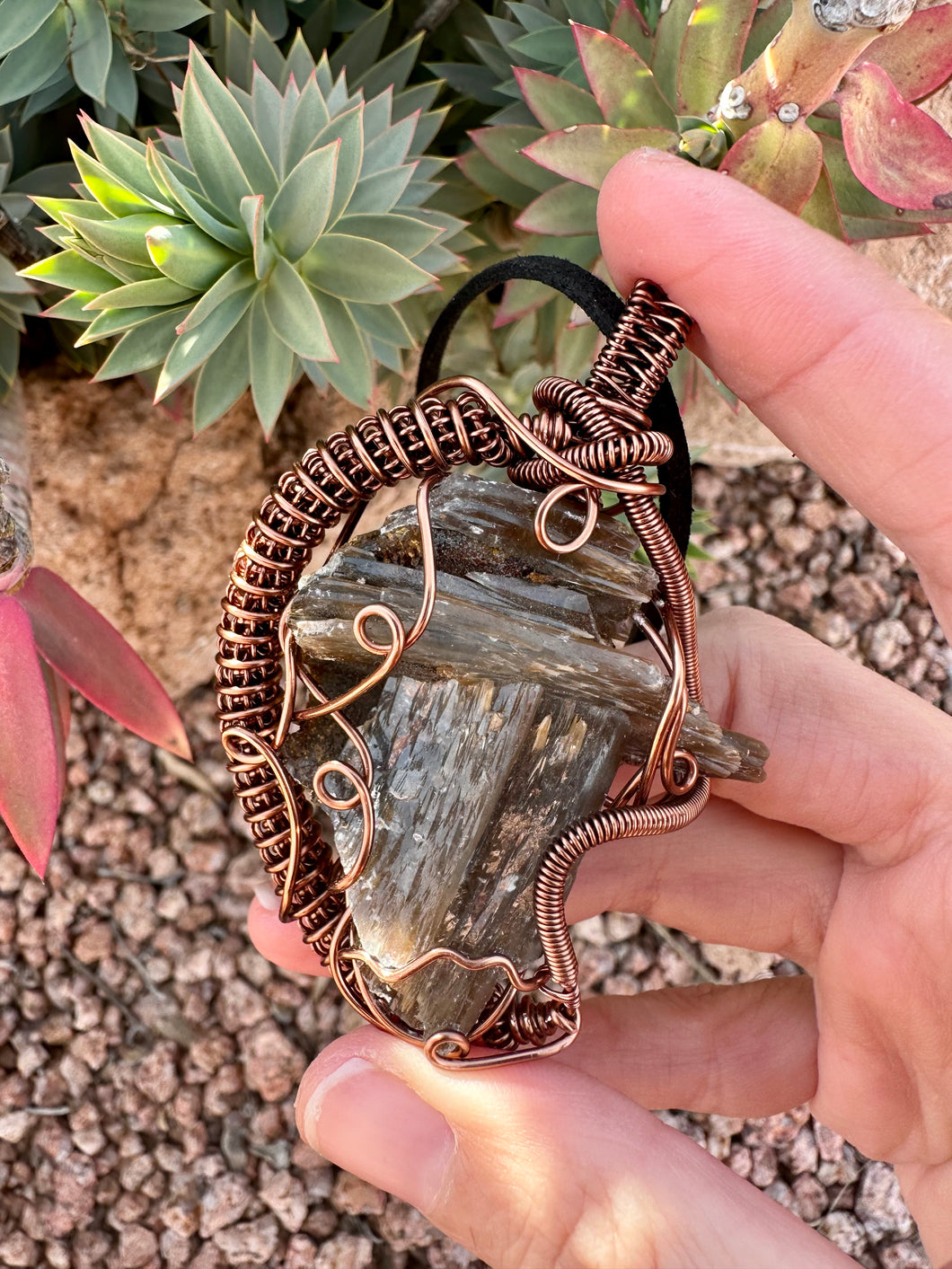 Vivianite Wire Wrapped Pendent Necklace